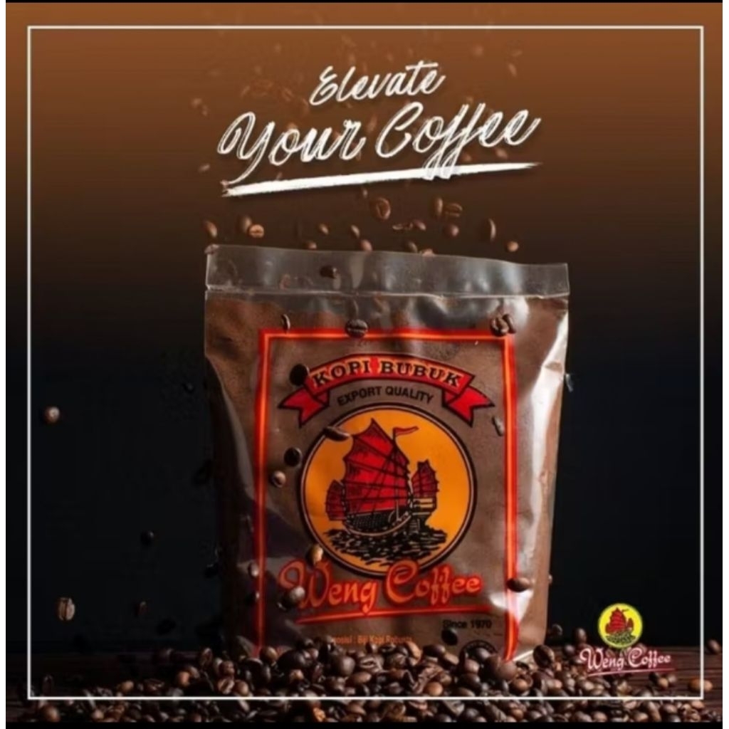 

Bubuk Kopi Hitam Premium Weng Coffee Khas Pontianak 200 gram