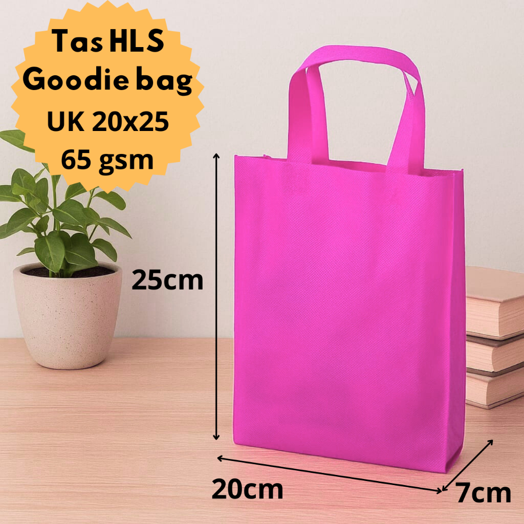 

Tas HLS goodie bag | Bahan Spunbound | Ukuran 20x25 (1 Lusin isi 12 PCS) 65gsm | stylish & ekonomis