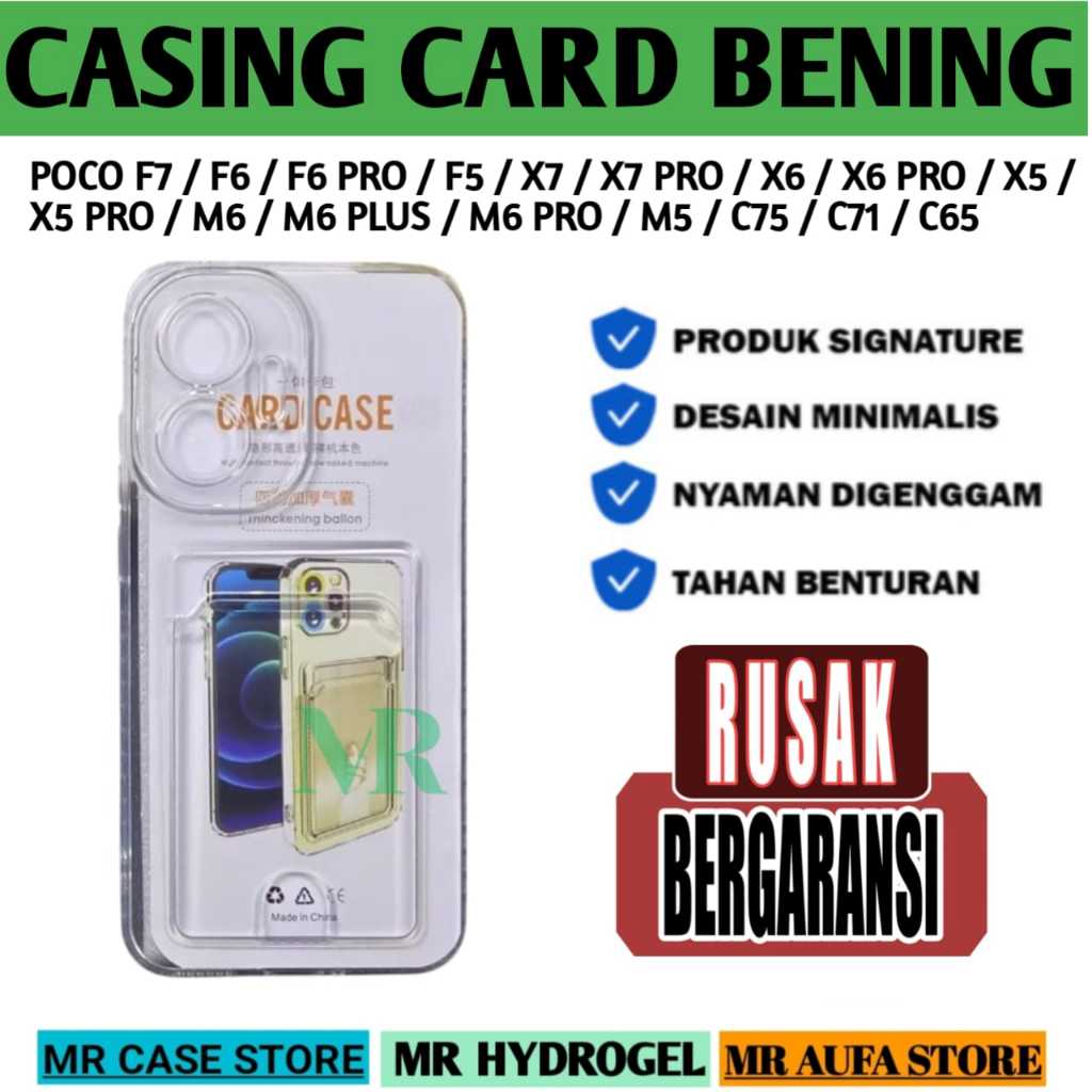 Softcase Bening Slot Card Holder For POCO F7 / F6 / F6 PRO / F5 / X7 / X7 PRO / X6 / X6 PRO / X5 / X