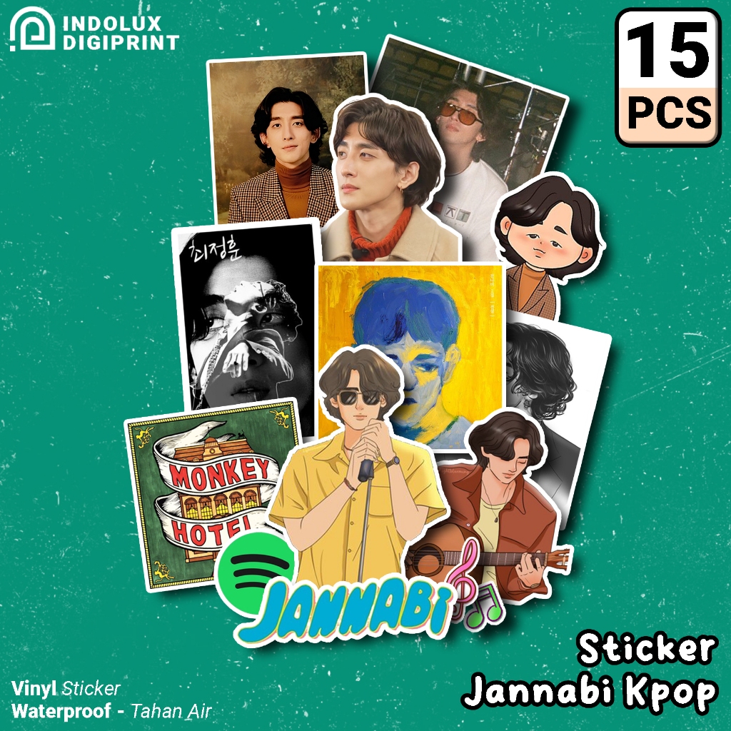 

Sticker Jannabi 15 Pcs Choi Jung hoon Music Kpop Korea Stiker Band Indie Untuk Laptop Case Hp