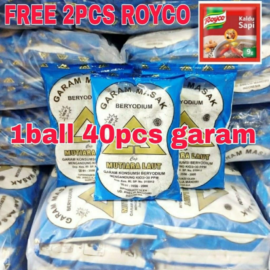 

1Ball 40Pcs Garam Masak Dapur Beryoudium Free 2Pcs Royco Termurah