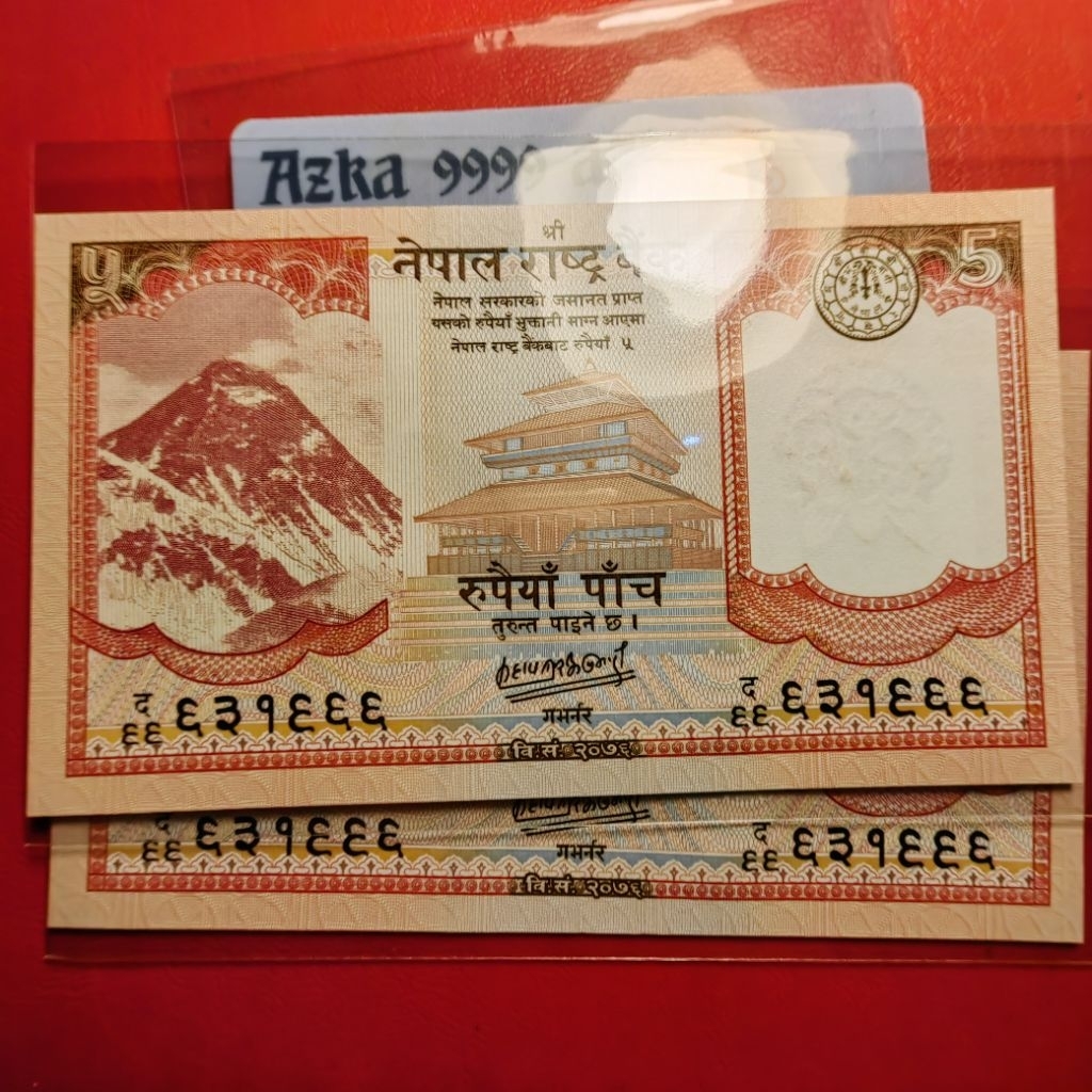 seri cantik 2 lembar ganjil asing rupee nepal