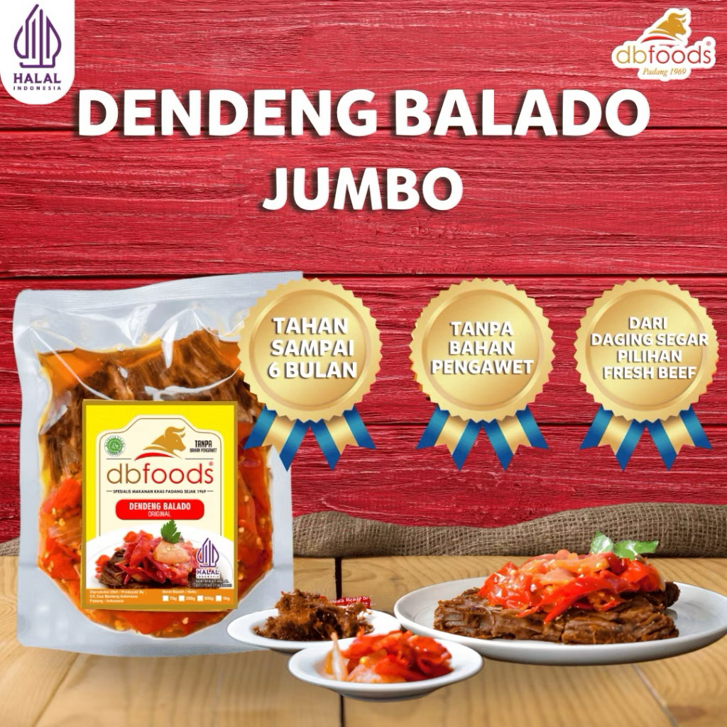 

DBFOODS Dendeng Balado 500g Siap Makan Praktis Instan Asli Padang
