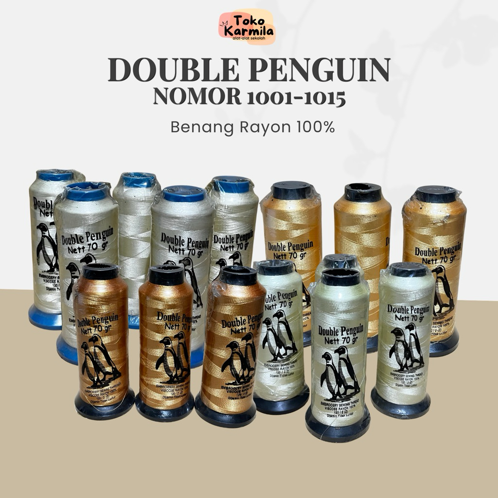 Benang Bordir (1001-1015) - DOUBLE PENGUIN RAYON 100%