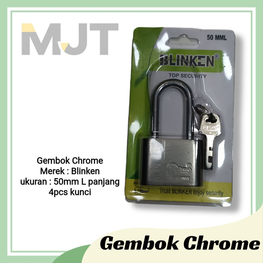 Gembok Anti maling / gembok Chrome 50mm / gembok stainles 50mm
