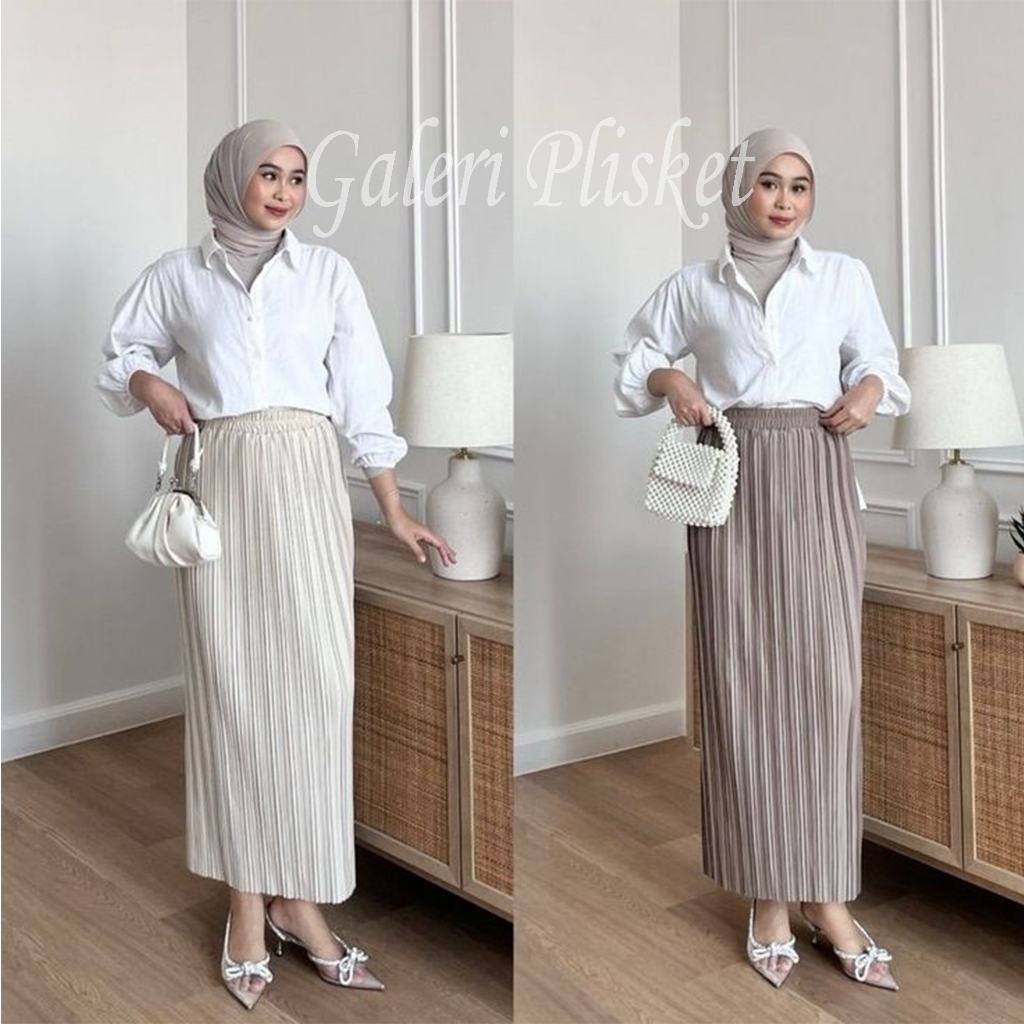 Rok Span Panjang / Rok Plisket BB Span  / Rok Span Plisket BB Panjang / Pleated Skirt