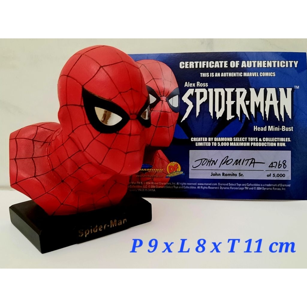 Patung Spiderman head mini bust statue
