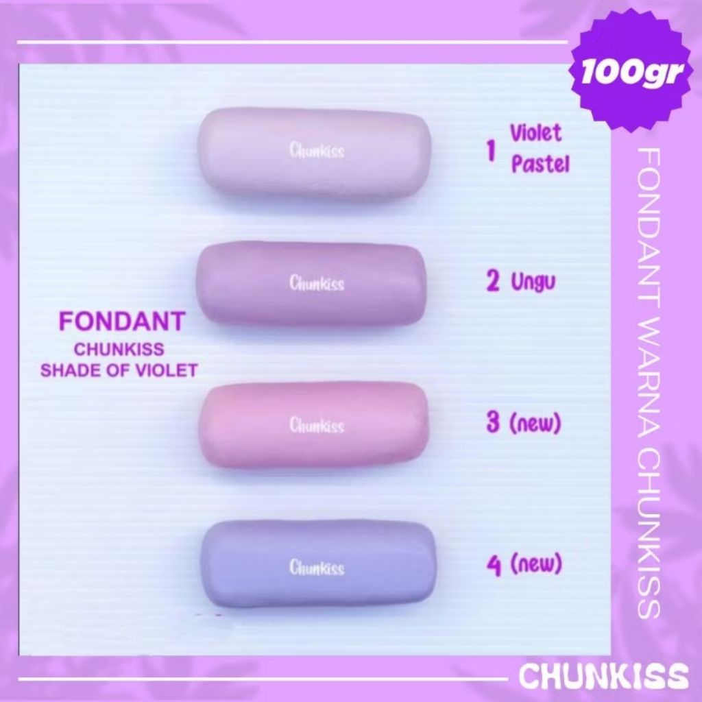 

FONDANT WARNA 100 GRAM SHADE OF VIOLET-HALAL SIAP PAKAI