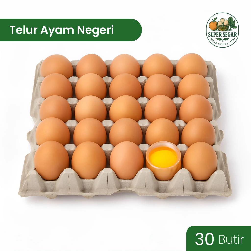 

Telur Ayam Negri 1tray (30 butir) Super Segar