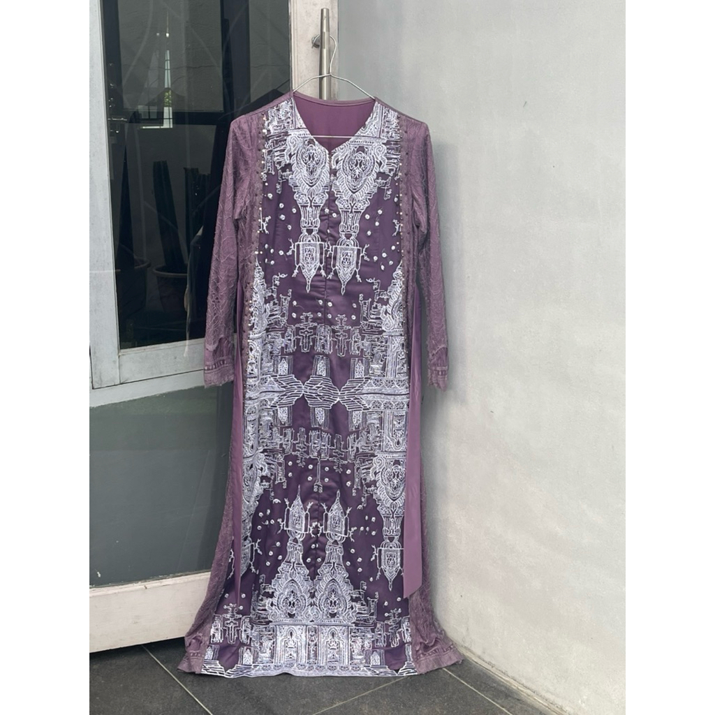 Dress brukat sapto payet ungu