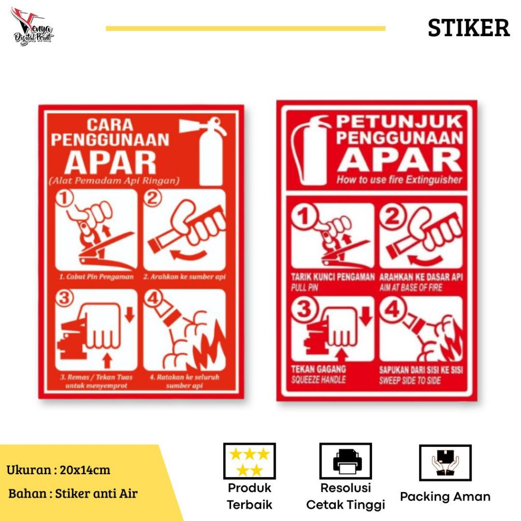

Stiker Cara Penggunaan Alat Pemadam Api Ringan / APAR