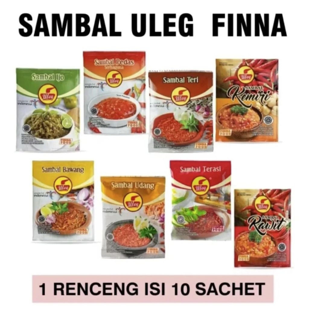 

FINNA SAMBAL ULEG (1 renceng isi 10 sachet x 18gr) sambel