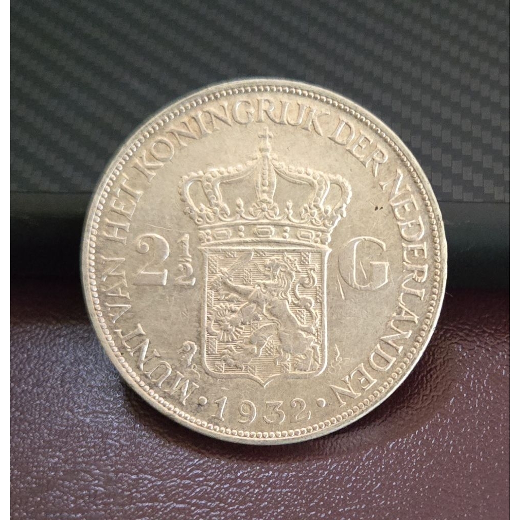 koin kuno, koin perak 2 1/2 Gulden Wilhelmina 1932