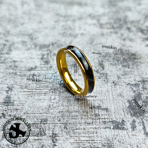 Cincin Stanless Steel Black Gold Tipis Wanita / Cincin Titanium/ Cincin Couple / Cincin Pacaran / Ci
