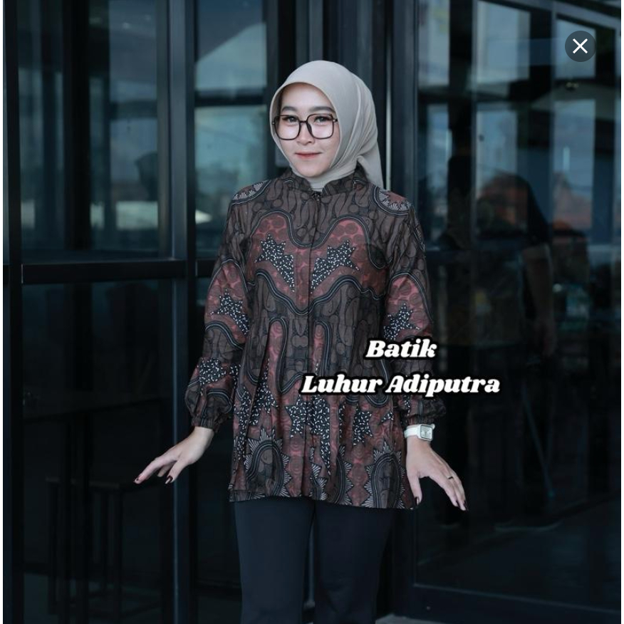 Baju Batik Wanita Taupe Katun Prima premium Anak Muda Modern