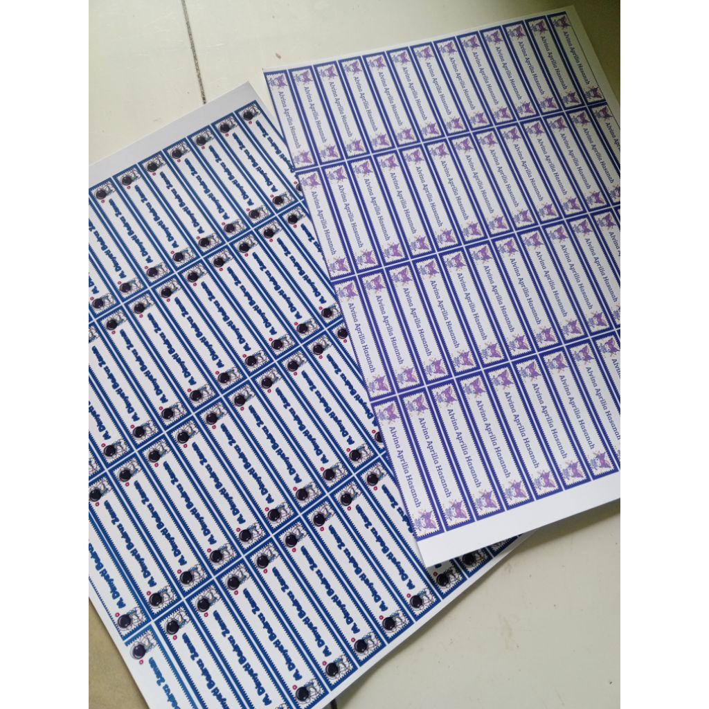 

stiker nama pensil