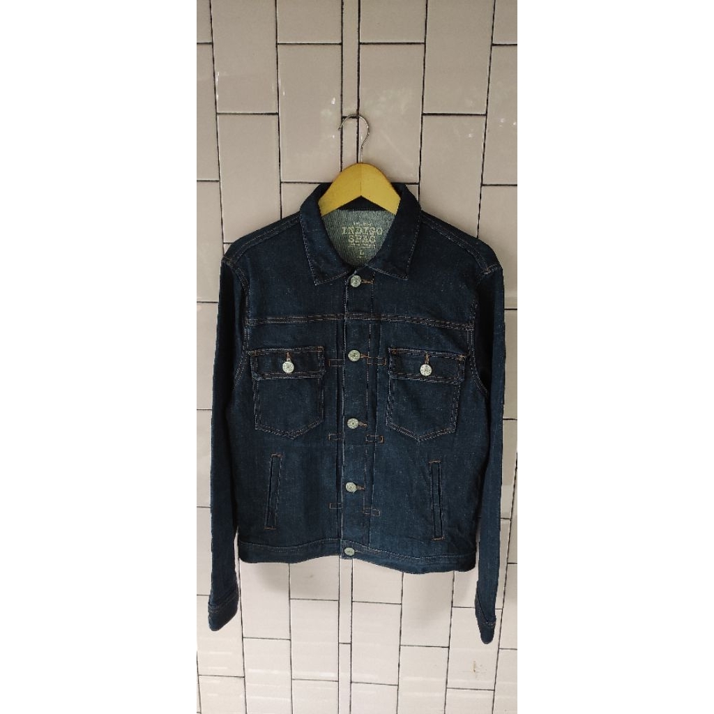 Denim jacket Indigo spao Tipe 2 selvedgeSize L fit m Panjang 64Lebar 49/50Kondisi gantengLike new