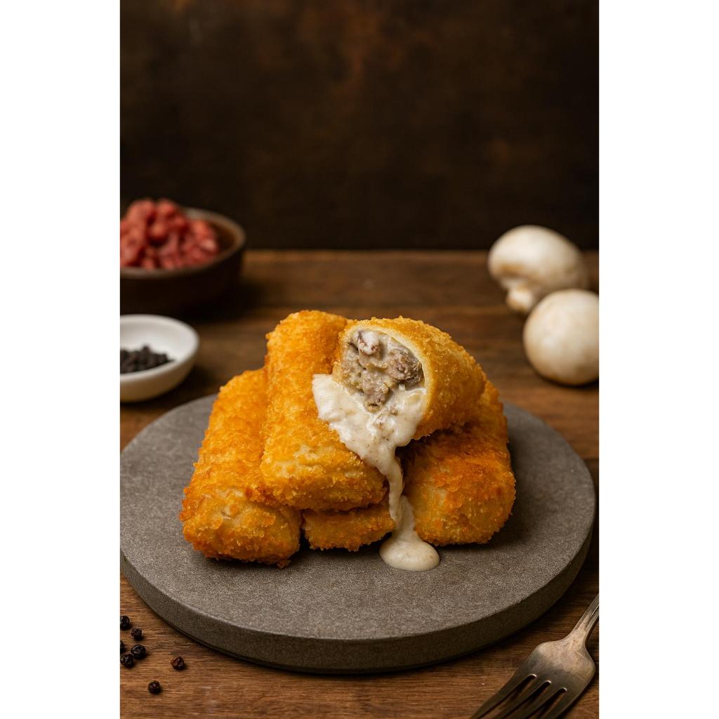 

PREMIUM BUBIS Risol Creamy Beef Mushroom Isi 4 Pcs - daging asli