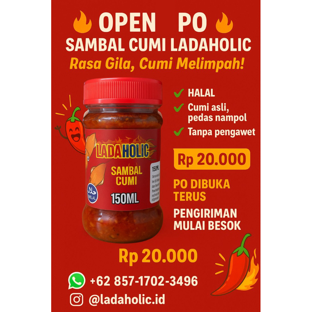 

Sambel Cumi Lada Holic - Pedas Gurih Cumi Asli