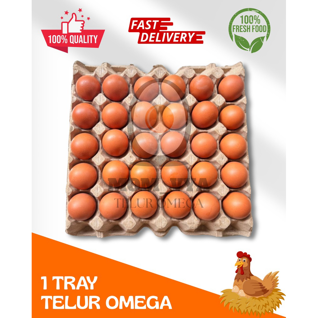 

Telur Ayam Omega 3 Premium Grade A - 1 Tray/30 butir