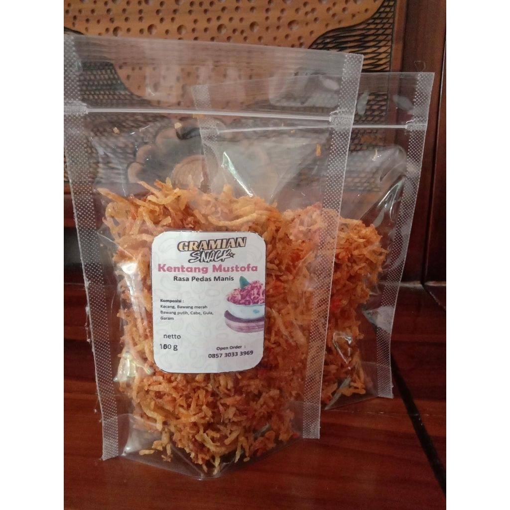 

(kode 00) Kentang Mustofa rasa pedas manis 50gr &100gr - Kering Kentang Mustofa