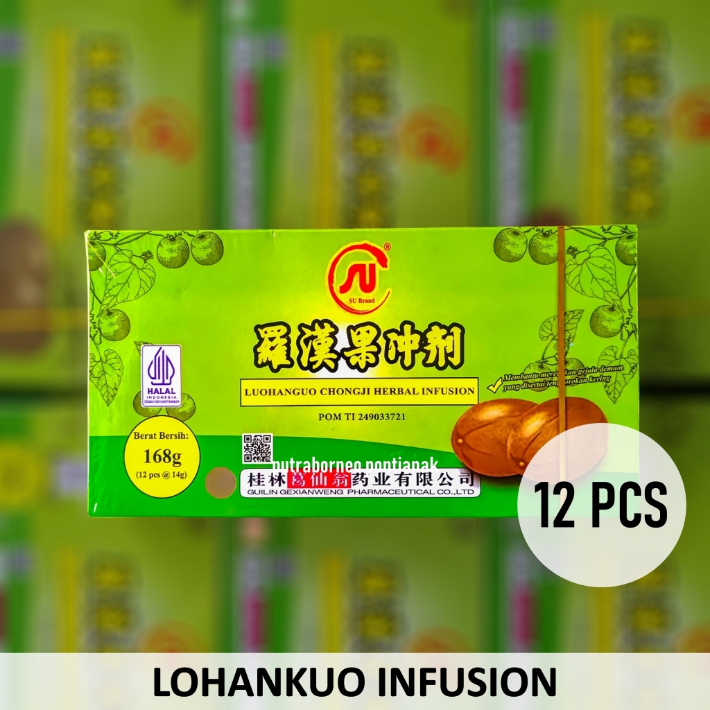 

Lo Han Kuo Infusion 12 pcs Halal / Lo Han Guo Meredakan Batuk dan Panas Dalam