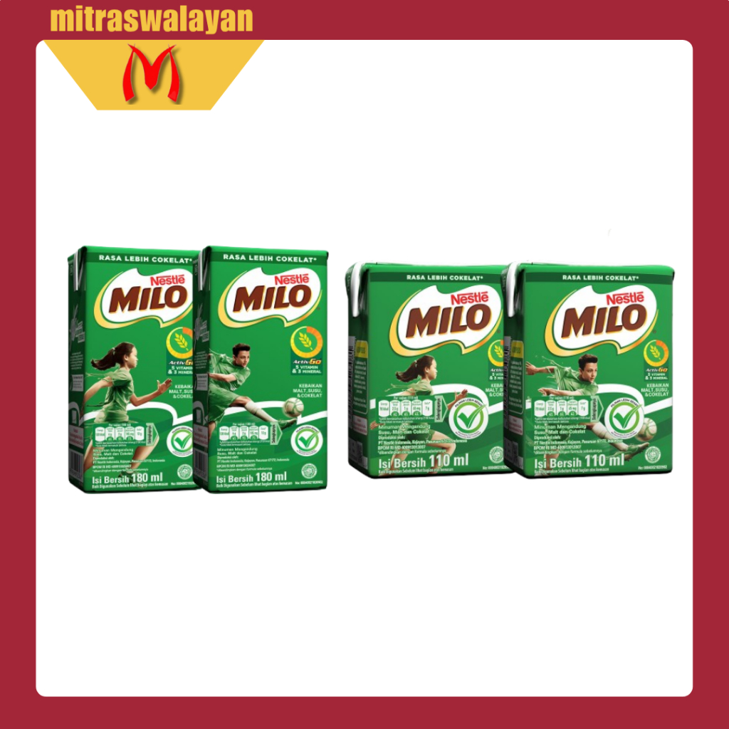 

Susu Milo Kotak Malt Cokelat Kemasan 110 ml dan 180 ml