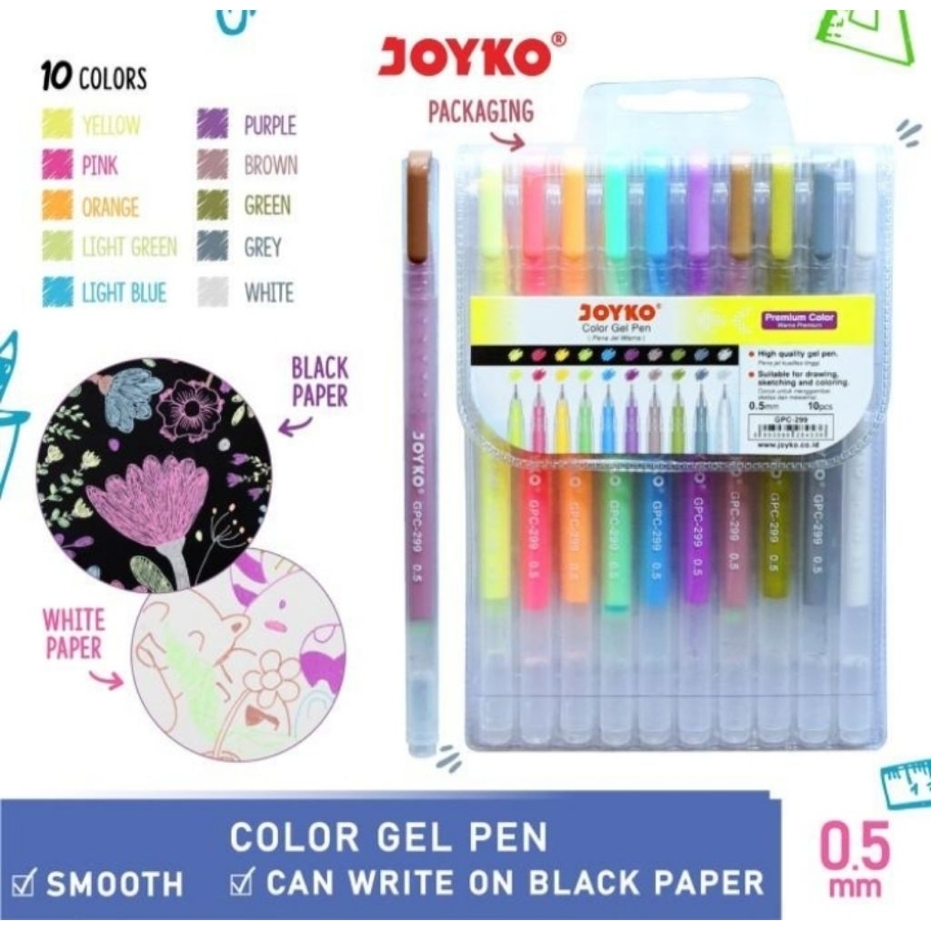 

Color Gel Pen Pena Jel warna Joyko GPC-299 Premium 0.5mm