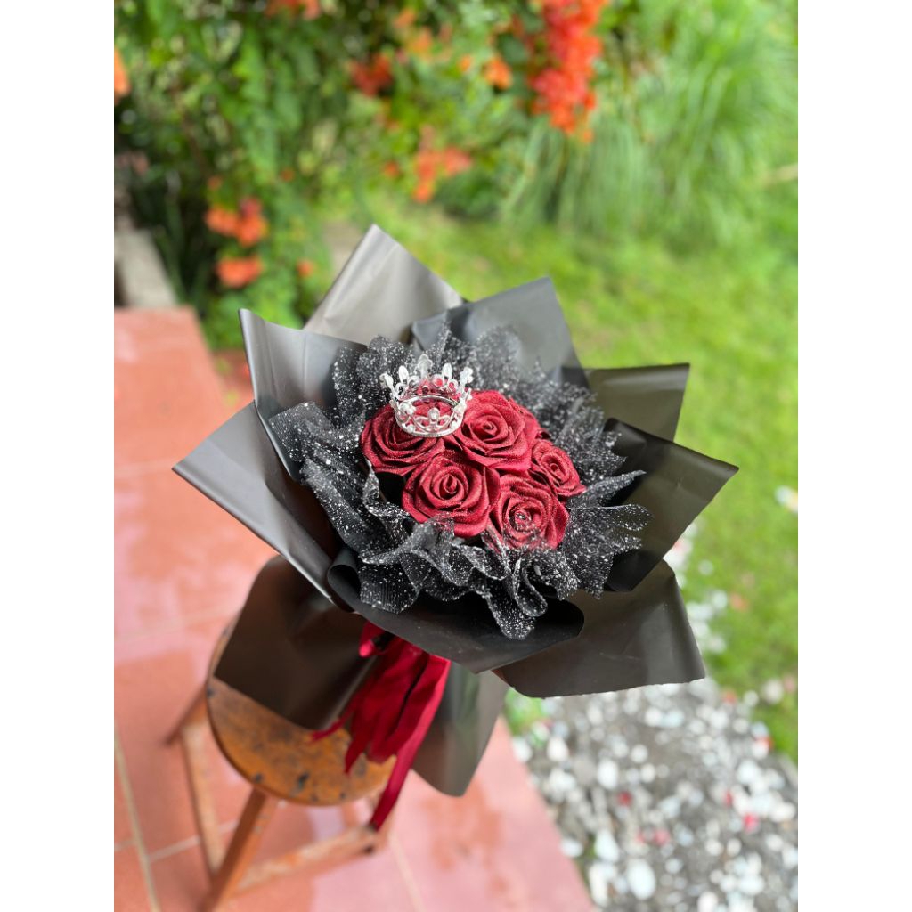 

buket pita satin isi 6 tangkai