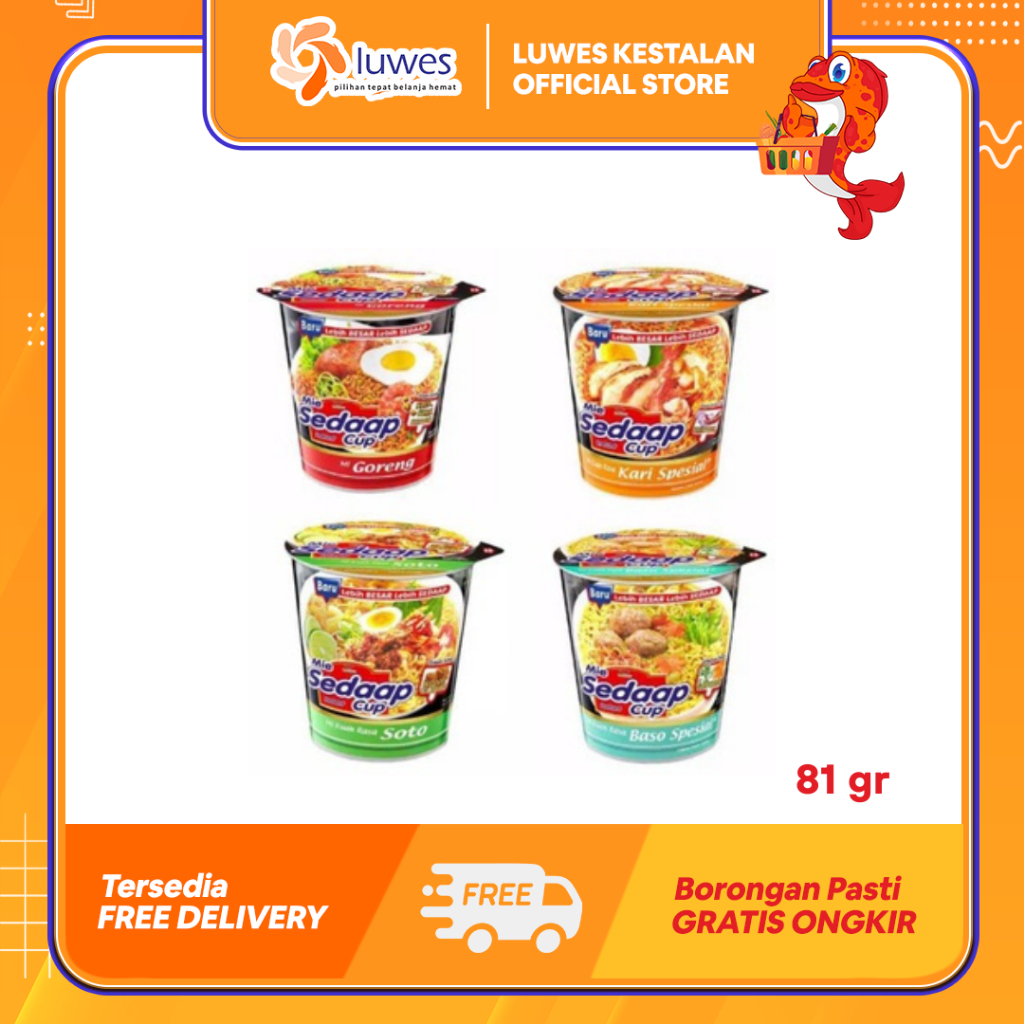 

Mie Sedaap Instan Cup 81gr All Varian Rasa Yang Nikmat & Gurih