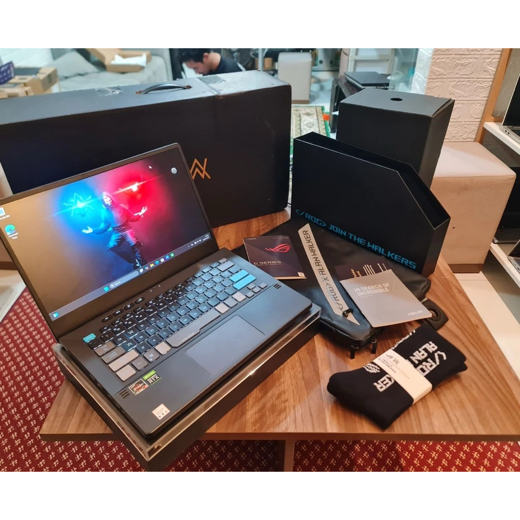 Asus ROG Zephyrus G14 Ga401QEc Ryzen 9 5900HS spesial edition ALAN WALKER fullset spek high