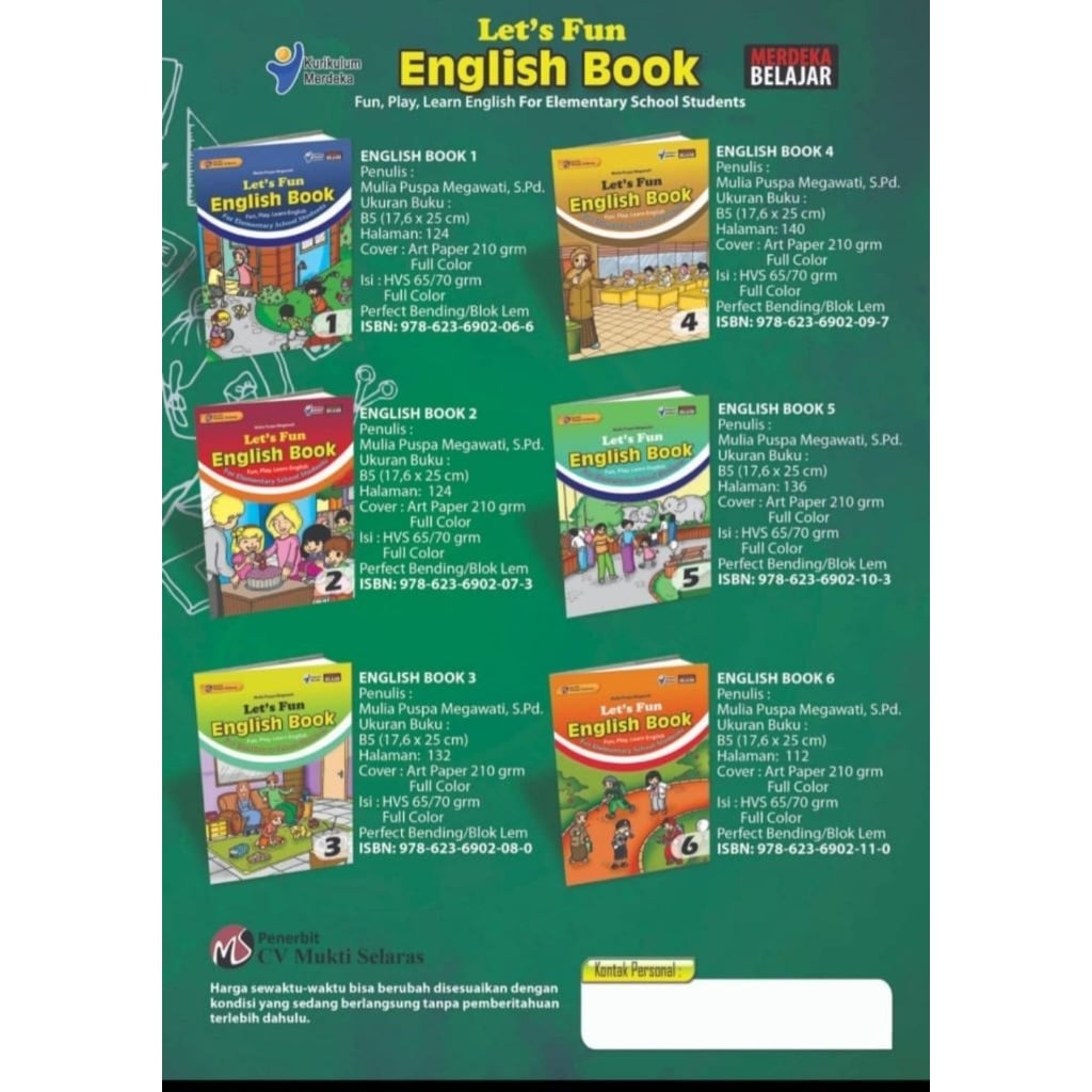 

Let's Fun English Book Buku Bahasa Inggris SD/MI Mukti Selaras