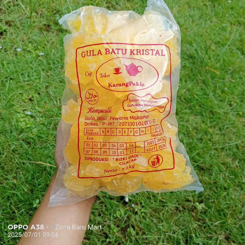 

Gula Batu Kristal Kuning Cap Teko (Super)/Bongkahan besar -1000gr - Gula Alami untuk Teh kopi & Minuman Herbal Tradisional lainnya
