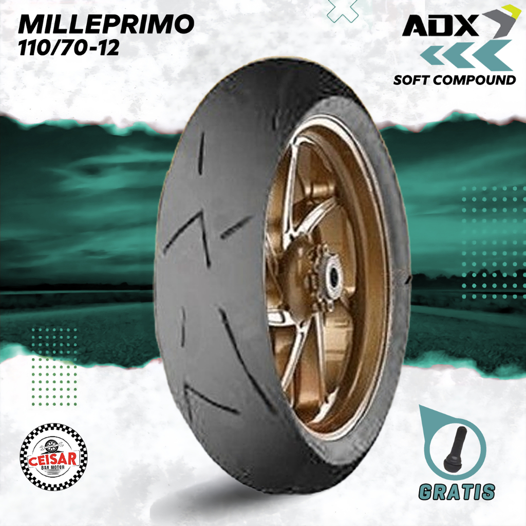 Ban Soft Compound Motor Vespa Matic ADX MILLEPRIMO 110/70 Ring 12 Tubeless