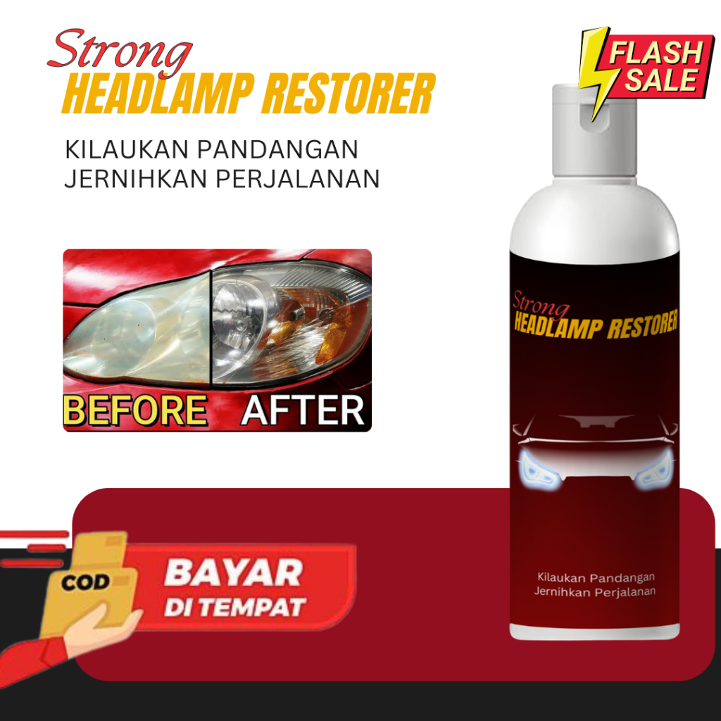 Headlight Restored / Pengkilap Mika Lampu / Headlamp Polish/Pembersih Kaca Lampu Mobil Kusam / Headl