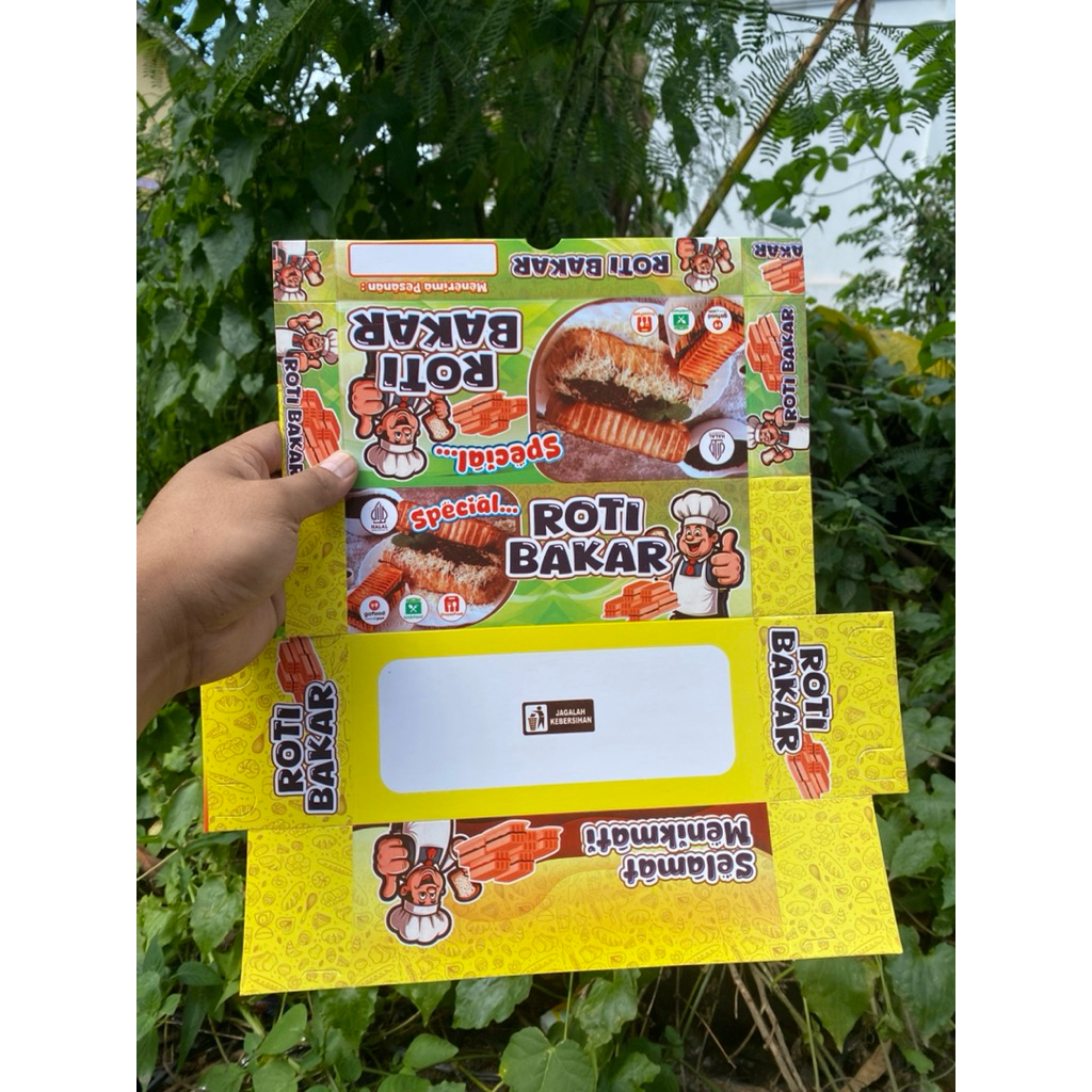 

50 pcs kotak roti bakar 20x9x7 (warna /motif sewaktu2 bisa rendem)