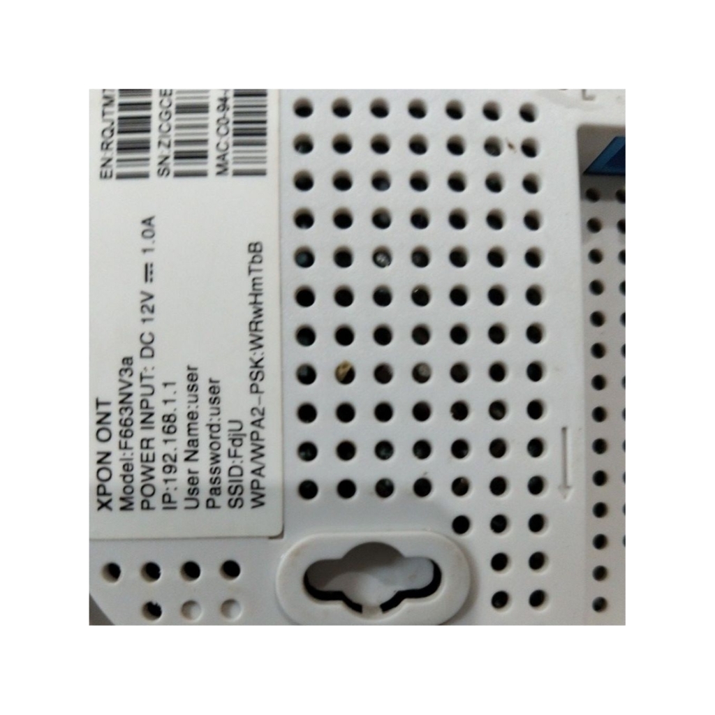 ZTE F663nv3 Tanpa adaptor