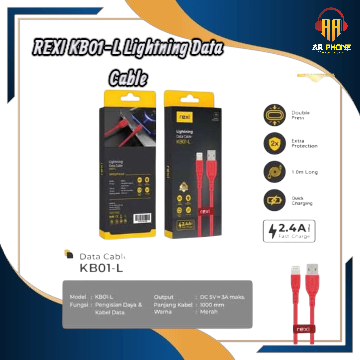 REXI KB01-L Lightning Data Cable, designed for Apple devices like iPhones and iPads, offering both c