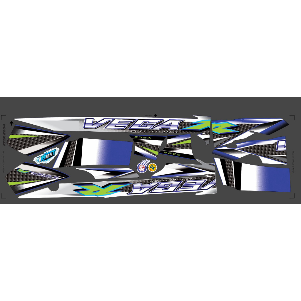 STRIPING VEGA CUSTOM FIZR 2004 BIRU PUTIH