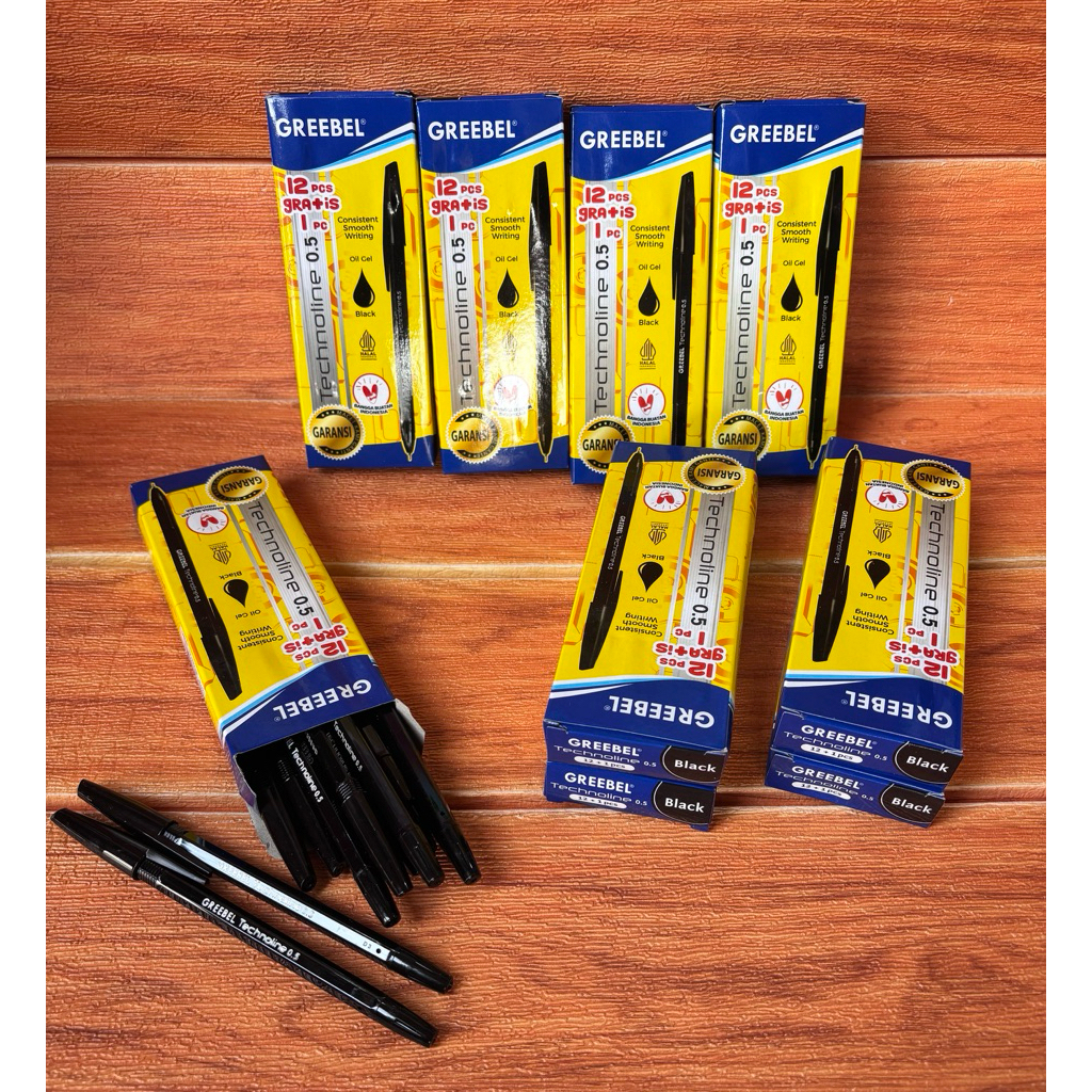 

PENA GREEBEL HITAM || 12 pcs gratis 1 pcs/kotak