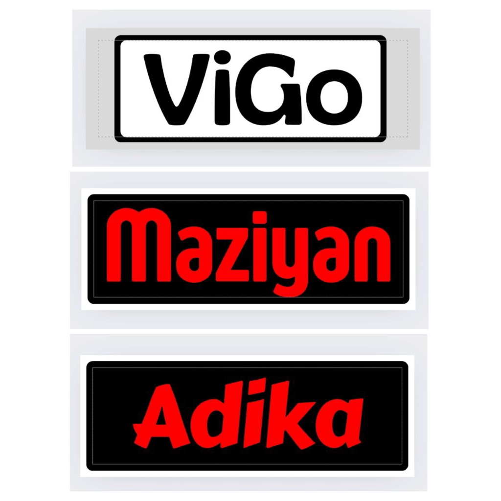 

stiker sablon nama DTF isi 50