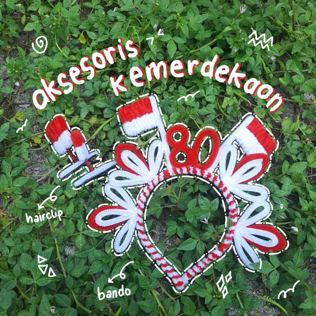 Bando Agustusan // Bando 17 Agustus // Bando Kemerdekaan // Bando Kawat Bulu 17 Agustus // Hairclip 