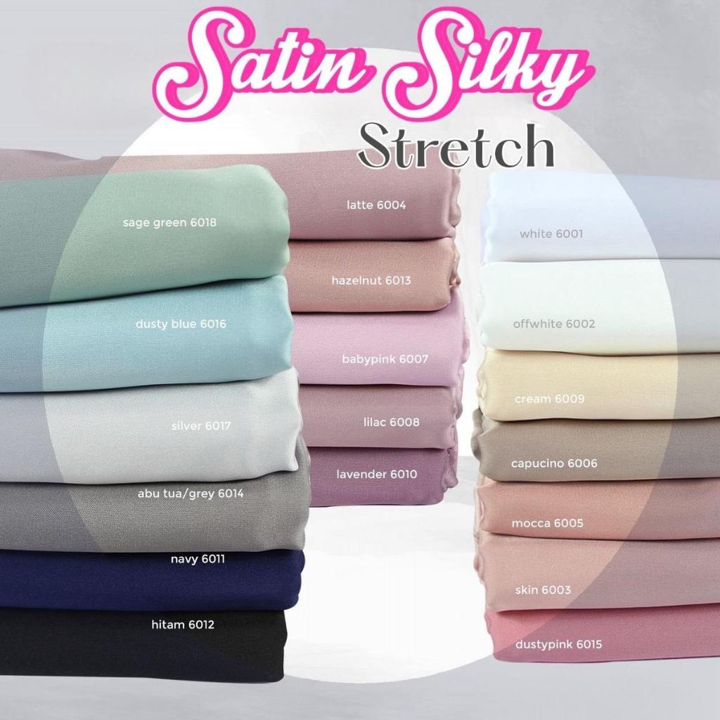 Multi Kain satin silk stretch saten eceran harga per 0.5 meter
