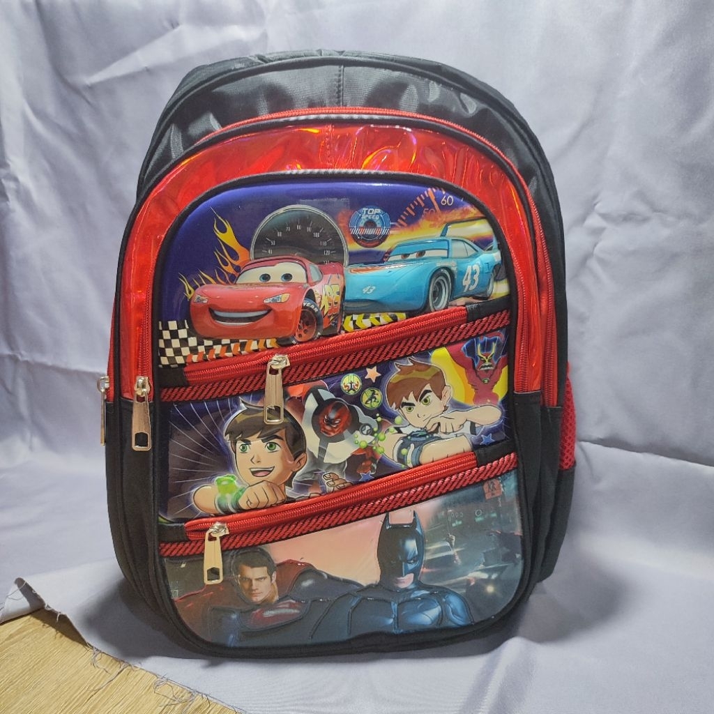 Tas sekolah anak cowok motif mobil car | tas anak laki laki SD | tas besar tas ransel
