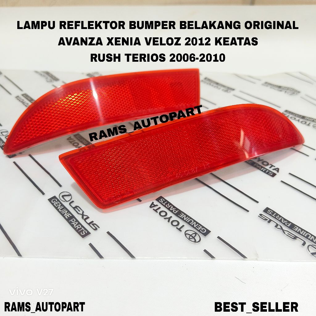 Lampu Reflektor Mata Kucing Bumper Belakang Avanza Xenia Veloz 2012-2025 Rush Terios 2006-2010 Origi