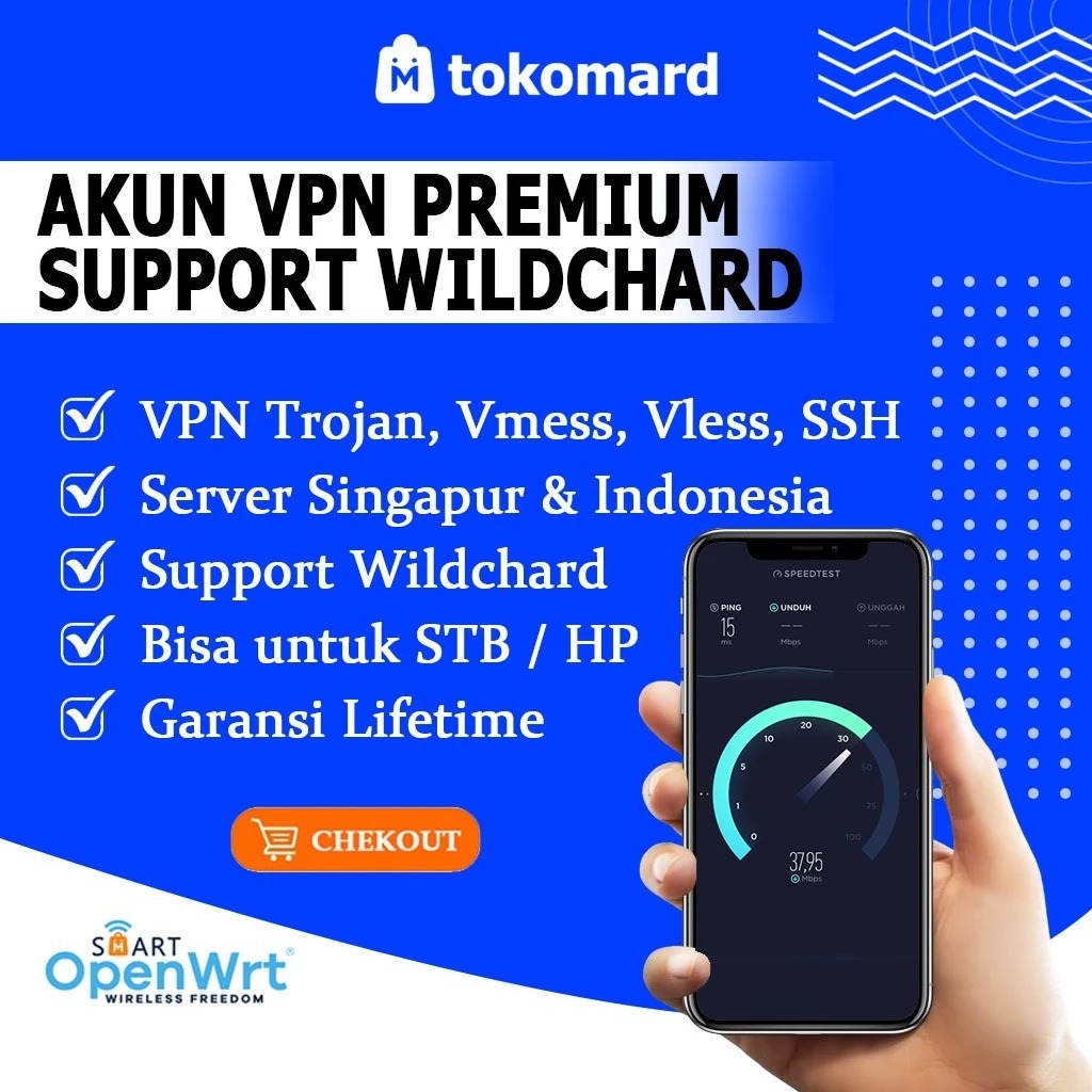 VPN STB OpenWrt Super Joss TROJAN, VMESS, VLESS, SSH, Gratis Config Full Garansi