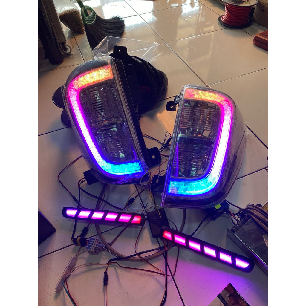 paket stoplamp custom led bumper RGB RUSH TERIOS 2006 sampai 2016