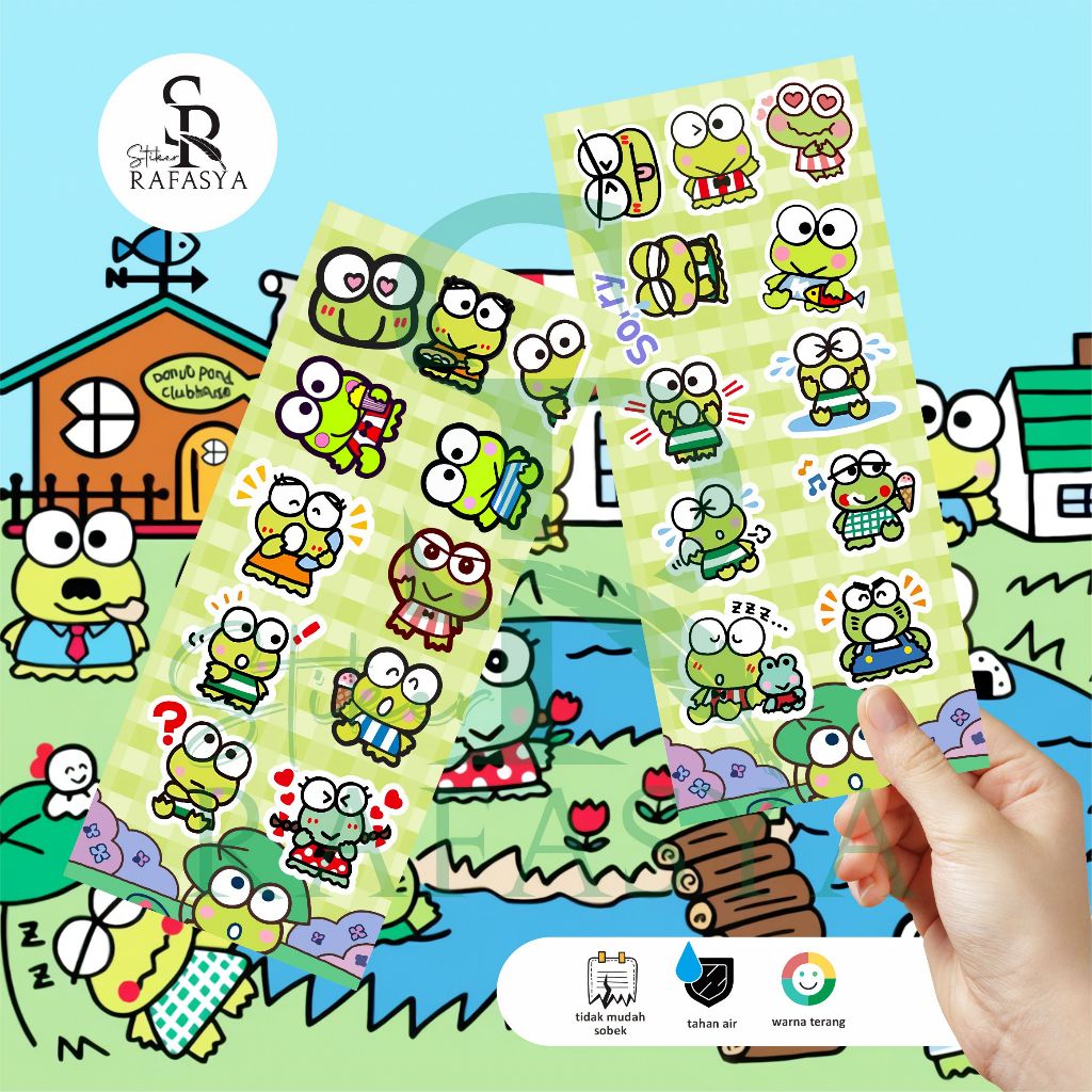 

Stiker Racing Setpack Helm, motor, hp keroppi sanrio waterproof vinyl tahan air