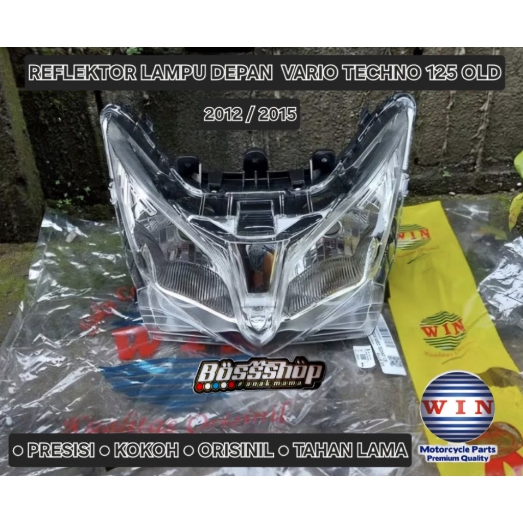 WIN - Reflektor Lampu Depan VARIO TECHNO 125 / Lampu depan Komplit Vario 125 Old | KZR
