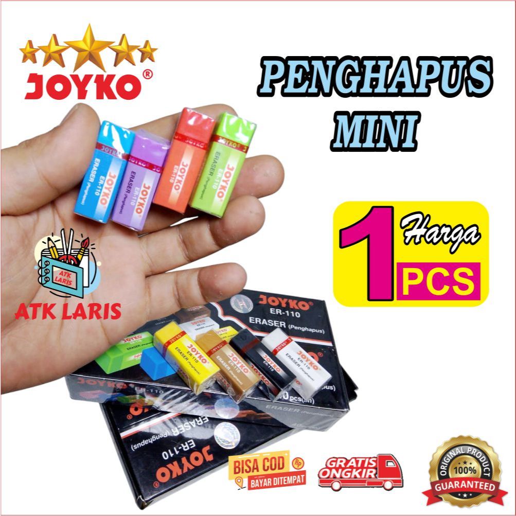 

Eraser karakter Joyko Er-110 & 526 B40CO , PENGHAPUS MINI JOYKO, Penghapus PENSIL JOYKO HARGA 1 PCS